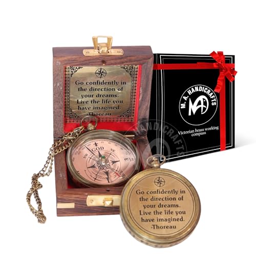 Brújula de Latón con Caja de Madera miniatura 1