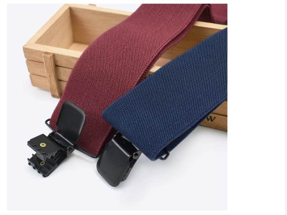 Herren Hosenträger,1pcs 5*120cm für Erwachsene Herren 4 Clips Hosenträger große Starke Stretch X-back Herren Elastische Einstellbare breite Arbeitsriemen