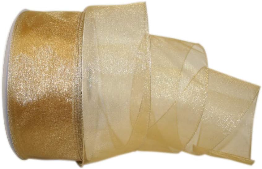 Reliant Ribbon Sheer Lovely Value Wired Edge Ribbon, 2-1/2 Inch X 50 Yards, Light Blue