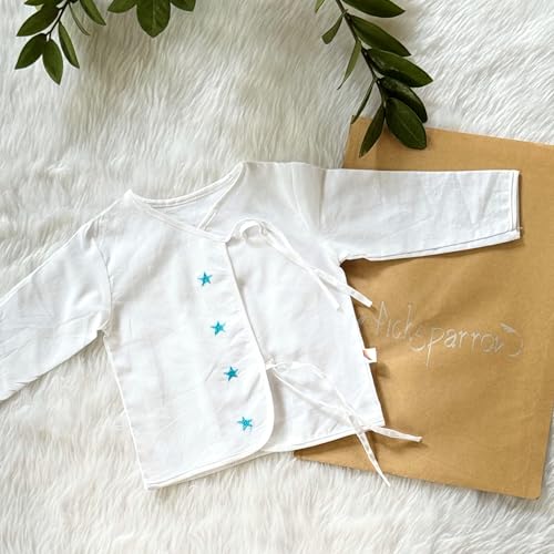 Image of Picksparrow Pure Cotton Embroidered Newborn Baby Clothes /Jhablas /Vests (Full Sleeve, Set of 3)