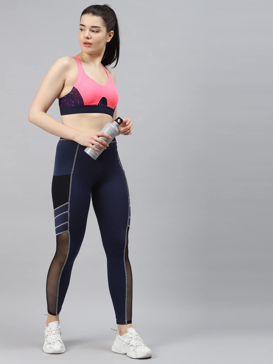 BLINKIN Pantalones deportivos ajustados de mezcla de poliéster para mujer