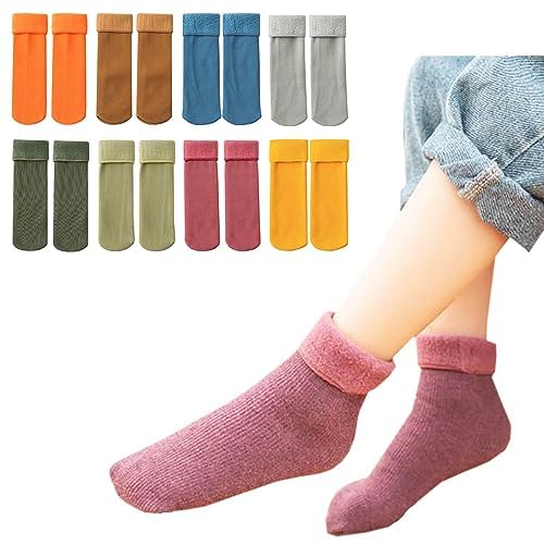 Meia Infantil Térmica Canelada Forro Pelúcia Fleece Frio Intenso: 2 Pares Sortidos Cano Médio