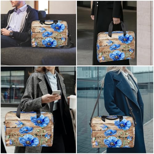 Maletín para Laptop Retro Azul con Diseño Floral 15.6" miniatura 7