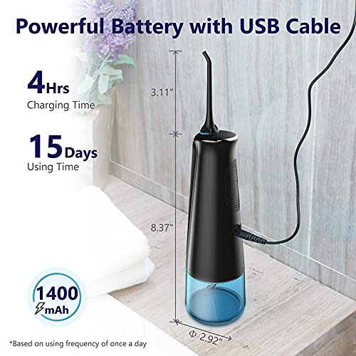 image for FAMILY CARE ACCU Water Flosser Cordless Teeth Cleaner: 300ML IPX7 Wate