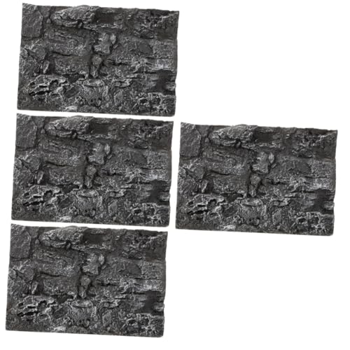 Yardwe 4pcs Background Rock Backgrounds Cork Wood for Terrarium Rock Habitat Decor Terrarium Tank Cork Bark Chameleon Climbing Cling Snake Habitat Decor Glass Board Pu 4X Fish Tank