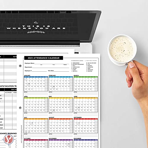 2023 Attendance Calendar Card Stock Paper – Great Employee Work Tracker | Printed On Durable And Thick 80Lb (216Gsm) Cardstock | 8 ½ X 11 | 25 Sheets Per Pack #TOP3