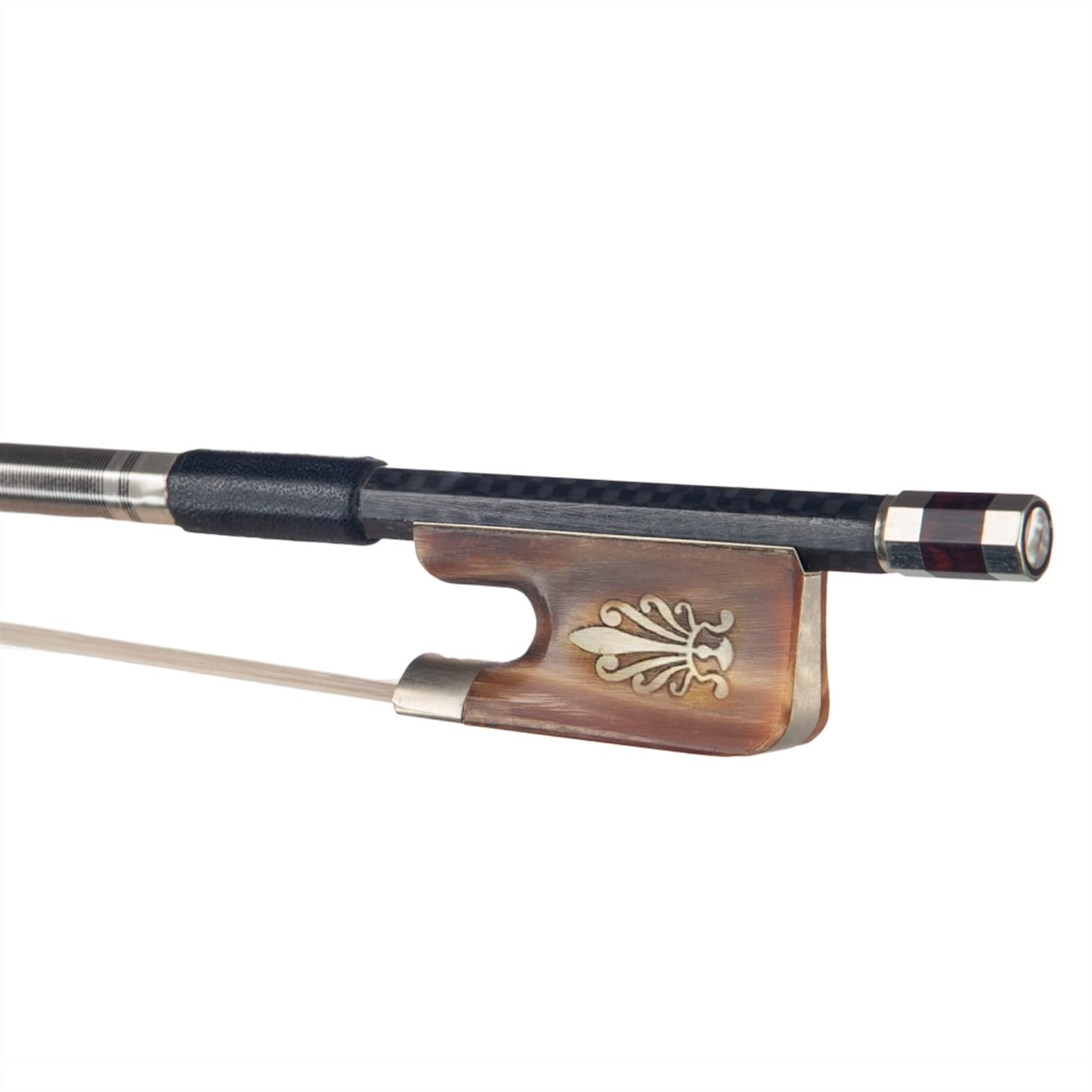 TSTS Viola Bow 16 "Viola In Fibra Di Carbonio Fiocco Griglia In Fibra Di Carbonio Fibra Di Carbonio Stick White Harhar W/Bue Corno Rana Durevole Fiocco professionale violino