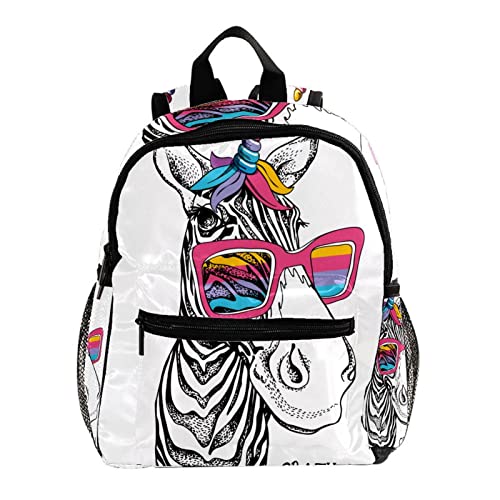Sac à dos pour garçons et filles - Cadeau enfant motif licorne et zèbre 30,5 cm