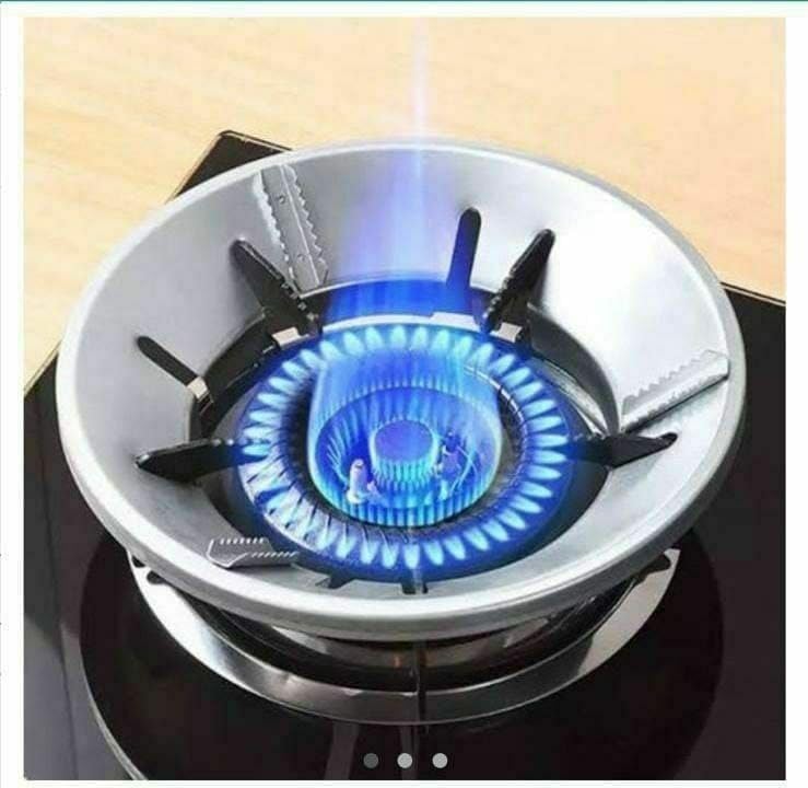 Silver Gas Saver Burner Stand Gas Chula Burner Gas Saver Stand Jali Ring Fire & Windproof Energy Saving, Gas Chula Support Stand 4 Legs Supported-image-25