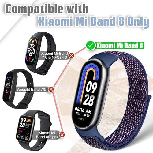 Runostrich Nylon Straps Compatible with Xiaomi Smart Band 10/9/8 Soft Nylon Loop Strap Breathable Adjustable Replacement Band for Women Men - Image 4