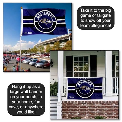 Drapeau Baltimore Ravens 7,6 x 12,7 cm pour décorer votre bureau de supporter - 4
