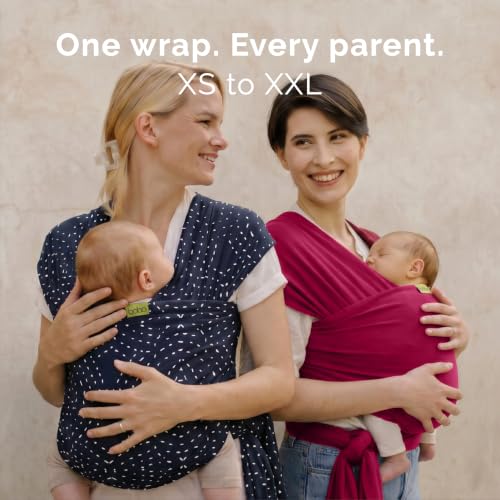 Image of Boba Baby Wrap Carrier - Stretch Cotton Newborn Sling, Sangria | Breathable hands-free babywearing carrier wrap; ergonomic, secure hold for newborn to toddler 7-35 lbs.