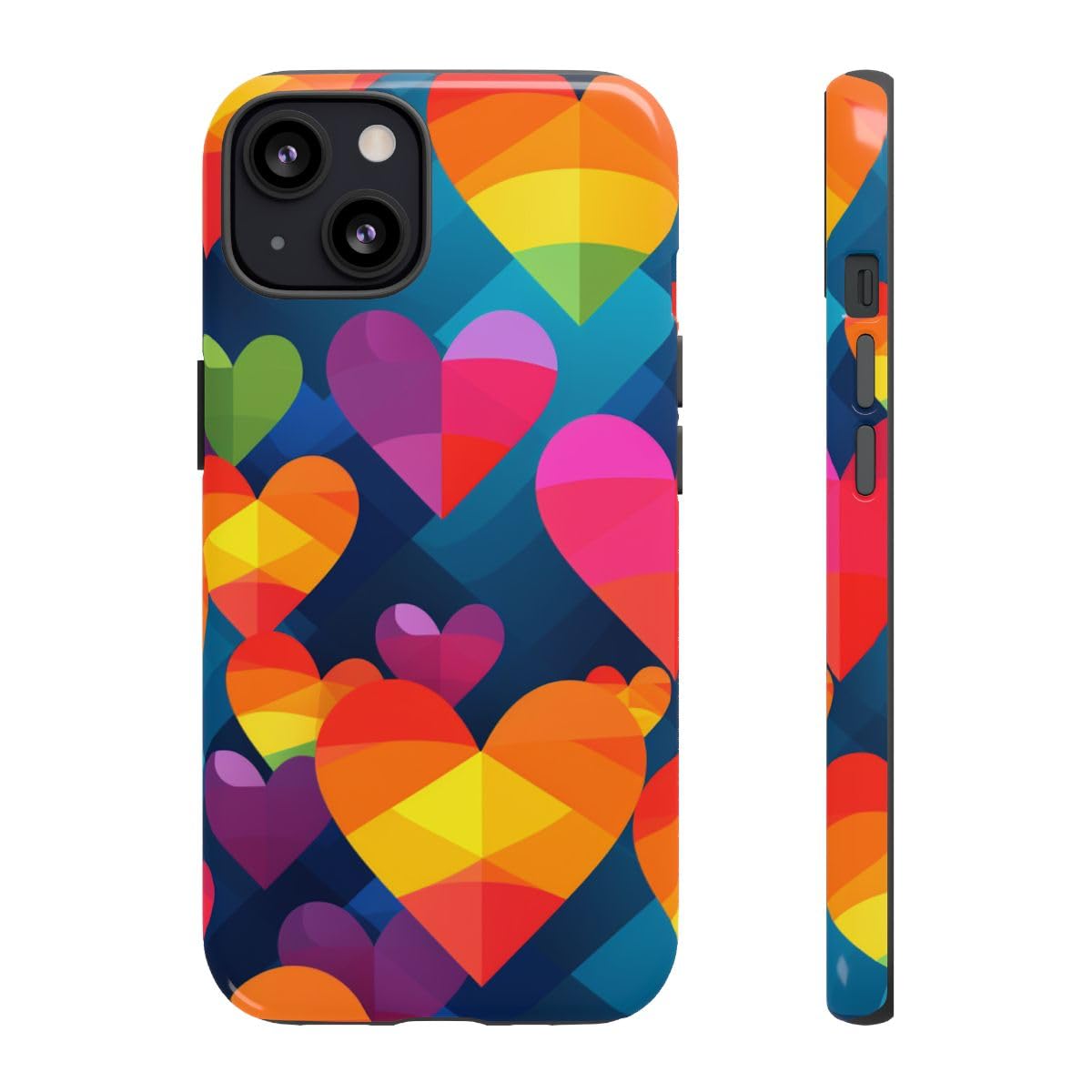 Coque iPhone 13 cœurs géométriques finie les rayures sur la coque - 3