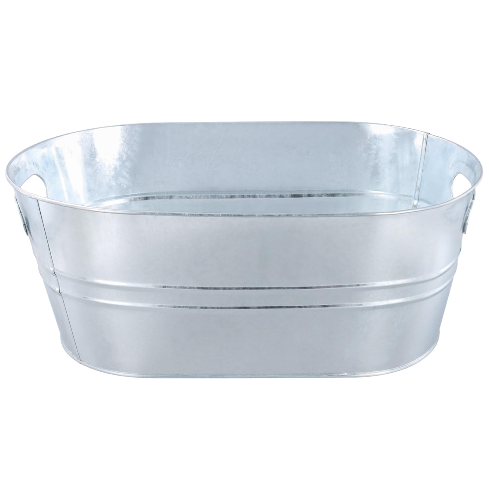 HOIGON 4 Stück ovale Eiskübel, 39,5 x 24,9 cm, verzinkte Getränkewanne, Metall-Eiskübel für Wein, Limonade, Fruchtsaft