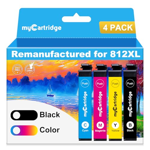 myCartridge 812XL Ink Cartridge Combo Pack Remanufactured for Eps...
