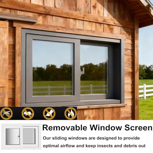 Ventana horizontal de aluminio blanca ideal para baños y cobertizos 7