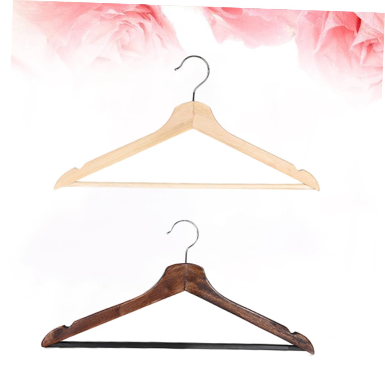 VILLFUL Suit Hangers Wooden Hangers for Coats Suits Solid Hardwood Natural Walnut Finish Hanger Hooks Non-Slip