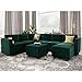 Homeify Skyler Wooden 7 Seater FabricSectional Sofa for Living Room with Ottoman (Right Hand Side