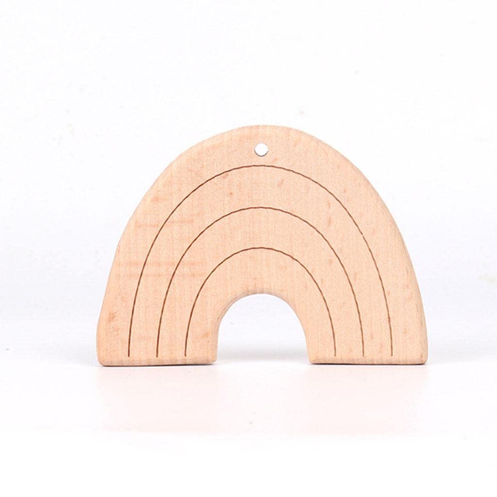 10 Pièces Anneau de Dentition Bébé Jouet Mâchouiller Bois Silicone sans BPA Motif pour Enfant 312 Mois Cadeau Fête Bébé