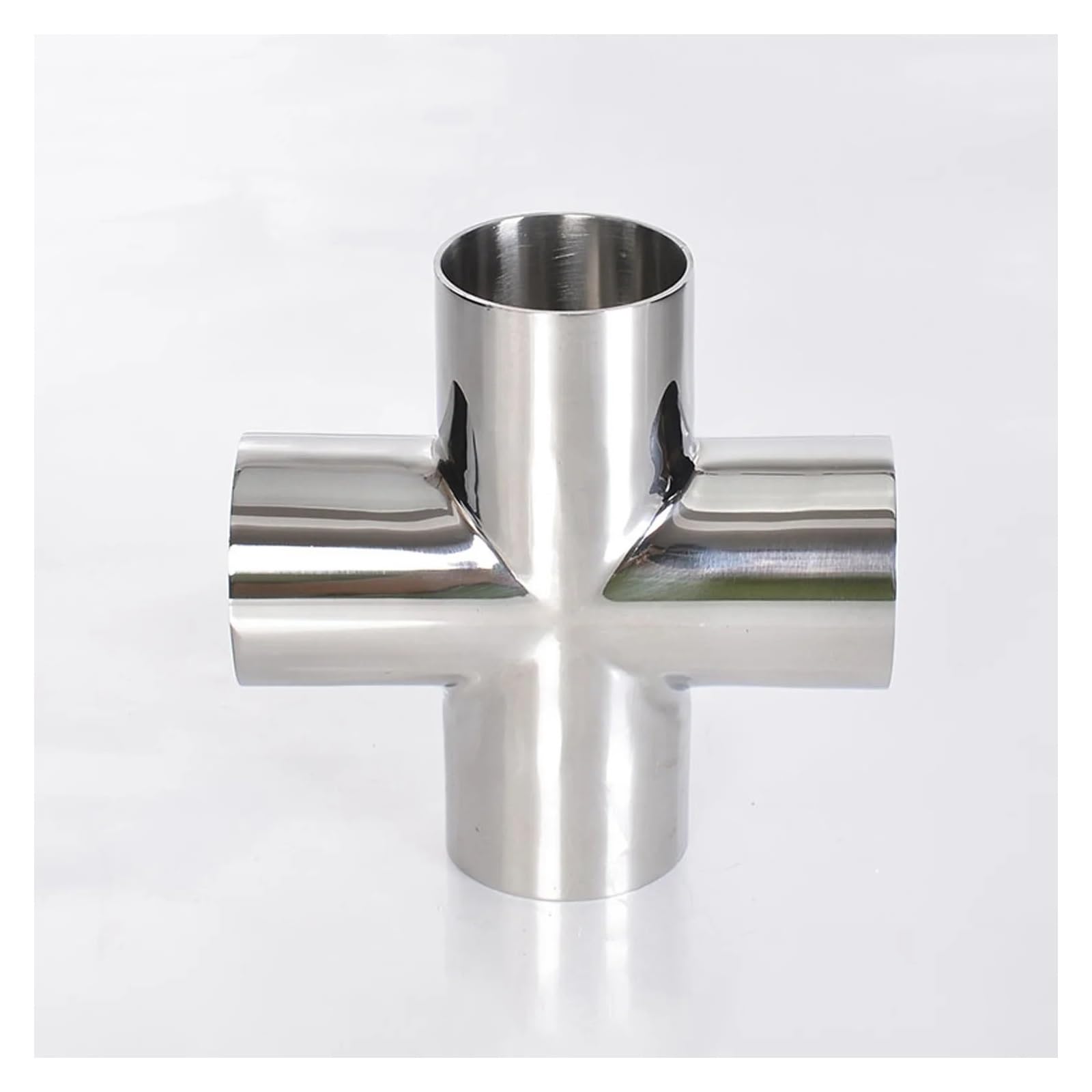 AARTERZZA 108mm Pipe OD Butt Welding Cross 4 Ways Splitter SUS 304 Stainless Steel Fitting Spliter Homebrew Beer Wine