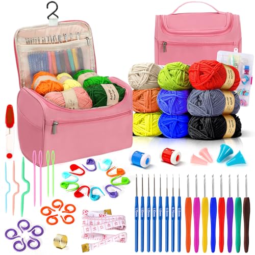Reviews de Kits para tejer con aguja de lengüeta Top 10. 47 Spardar 63 pcs Tejido Crochet Kit, Kit de Ganchillo para Principiantes,Viene con Ganchillo, Hilo,Accesorios para Tejer y Bolsa de Almacenamiento,Adecuado para Niños,Adultos y...
