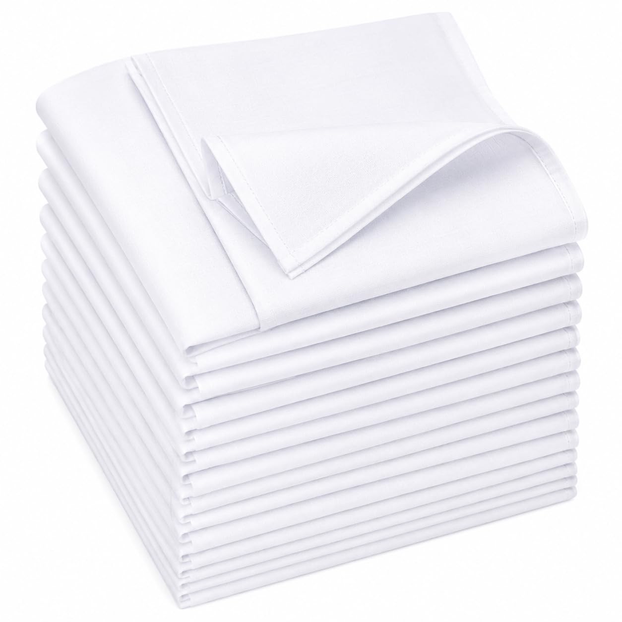 Men's 100% Pure White Cotton Handkerchief Pack of 10 | Soft & Durable Cotton Hankies for Men | Premium White Handkerchiefs for Office & Daily Use | Rakshabandhan Gift for Brother-picture-36