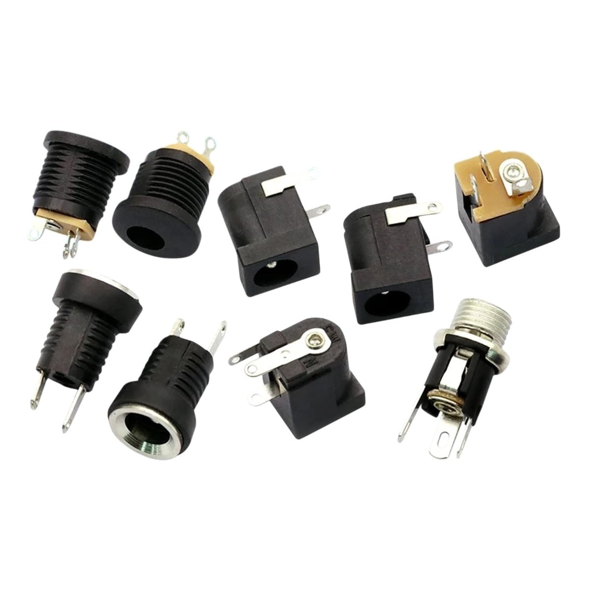 5PCS D C to D C Converter Power Socket C0innector DC-022/022B/005 025 012 Threaded Nut 5.5-2.1 2.5 3.5MM Round Hole New 2026 Electronic & Accessories