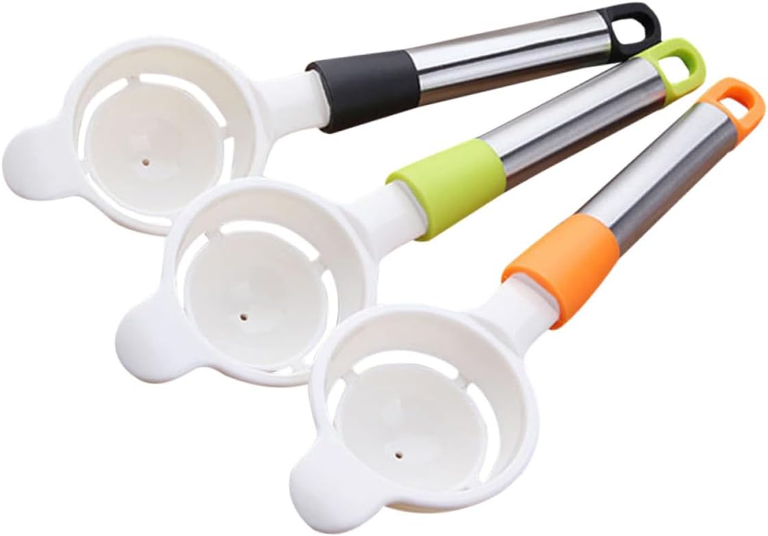 Ciieeo 3pcs Egg Separator Yolk Extractor Kitchen Cooking Gadget Divide Yolk Easily Random Color
