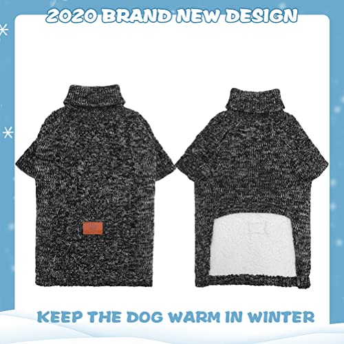 Kooltail Dog Winter Clothes Fleece Sweater - Turtleneck Sweater Dog Vest Cable Knit Clothes Jacket Dogs Winter Apparel With Leash Hole For Small Medium Large Dogs #TOP2