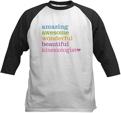 CafePress Kinesiologist Baseball Jersey Kids Cotton Baseball Jersey, 3/4 Raglan Sleeve Shirt Black/White