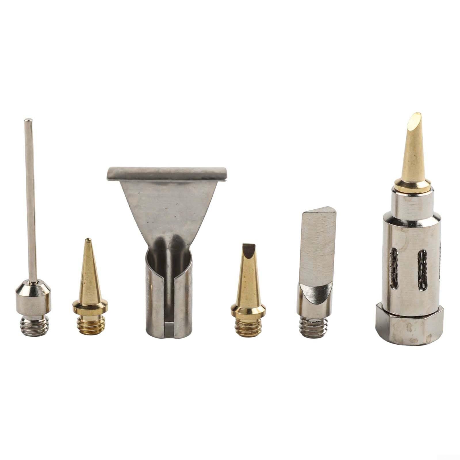 6 PCS Gas Soldering Iron Tips Metal Welding Head Kit,Professional Aerated Flame Nozzles Cordless Torch Heads Replacement Parts For HS-1115K