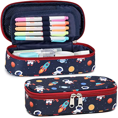 Image of Cambond Cute Pencil Case for Boys - Big Capacity Pencil Case for Kids, Large Storage Pencil Pouch for School, Pencil Cases Only, Dark Blue Space