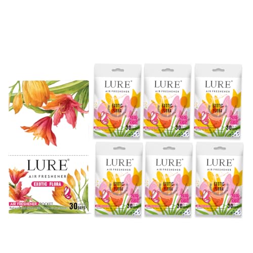 Image of LURE Gel Pocket Air Freshener For Bathroom, Toilet, Home | Germ Protection | Last Upto 30 Days - Exotic Floral 10 Gm (Pack Of 6)