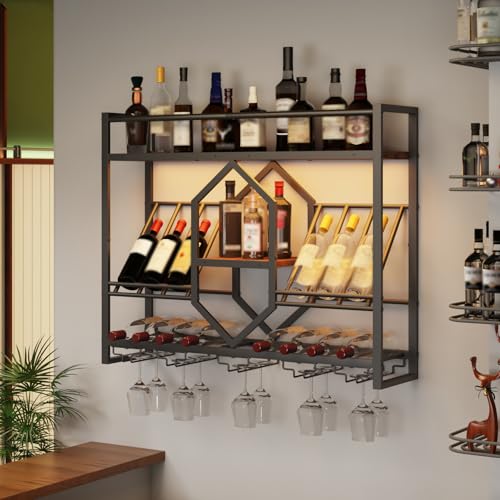 HOOBRO 3-Tier Wine Shelf with LED