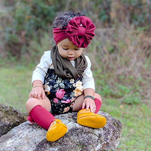 inSowni 10 Pack Solid Stretchy Velvet Big Bow Wide Headbands Headwraps Accessories for Baby Girls Toddlers Newborns Infants Kids4