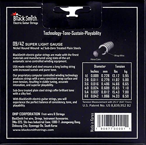 Blacksmith Pro cordes pour guitare électrique faible CALIBRE 9-42 - Les Beatles, Paul McCartney, John Lennon, RIngo Starr, George Harrison Blacksmith Pro cordes pour guitare électrique faible CALIBRE 9-42 – Image 4