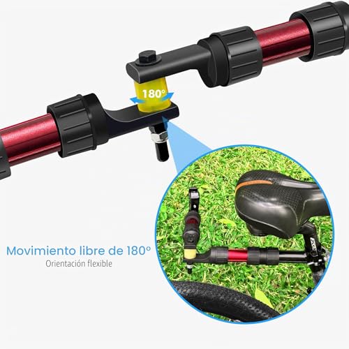 Miniatura 3 de Mimoke Adaptador De Remolque De Bicicleta Diseño Modular De Nailon, Sistema De Amortiguación Y Dirección, Adecuado Para Bicicletas Con Diámetro De Tubo De Asiento De 27 32 Mm