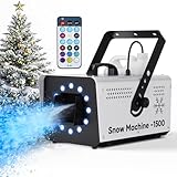 UPGREY 1500W Snow Machine for Outdoors and Indoors, Fake Snow Maker for Party with LED and Remote Controller