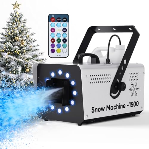 UPGREY 1500W Snow Machine for Outdoors and Indoors, Fake Snow Maker for Party with LED and Remote...