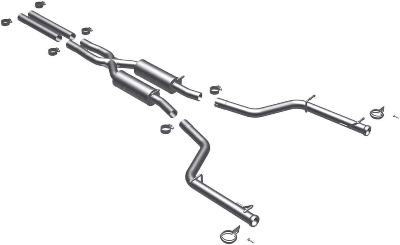 MagnaFlow Cat-Back Performance Exhaust System 16516 - Competition Series, Stainless Steel 2.5in Main Piping, Dual Split Rear Exit, Dual Satin Finish Mufflers - Challenger Performance Exhaust Kit