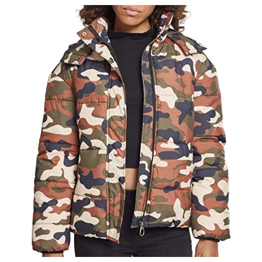 Urban Classics Damdunjacka kamouflage vinterjacka damer pojkvän camo buffertjacka jacka