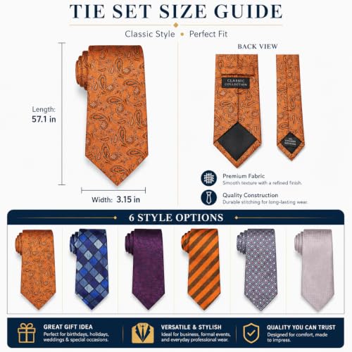 Image of WeiShang Neckties for Men, Classic Formal Tie