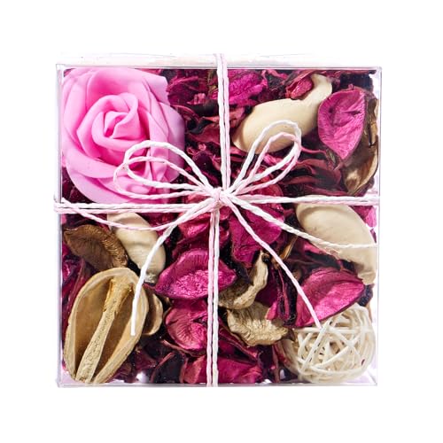 Pretysnow Rose Scented Potpourri - Potpourri Bowl Filler Decoration | Home Fragrance Decor for Living Room Bedroom Bathroom | Long-Lasting Spring Scent Vase Filler | Air Freshener, Gifts