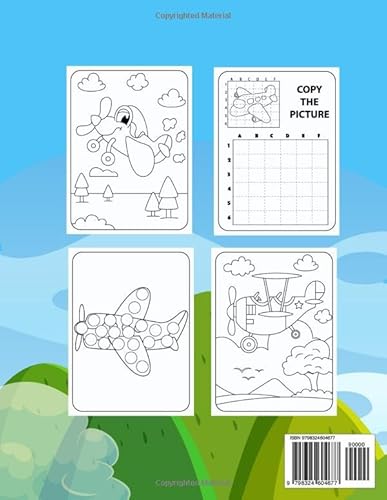 Airplane Activity Book for Kids: Easy and Fun Airplane Travel Activity Book with Coloring, Mazes, Do