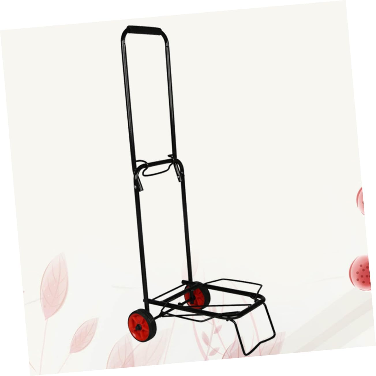 Portable Flatbed Trailer Two-Wheeled Barrow Easy-fold Luggage Trolley Load