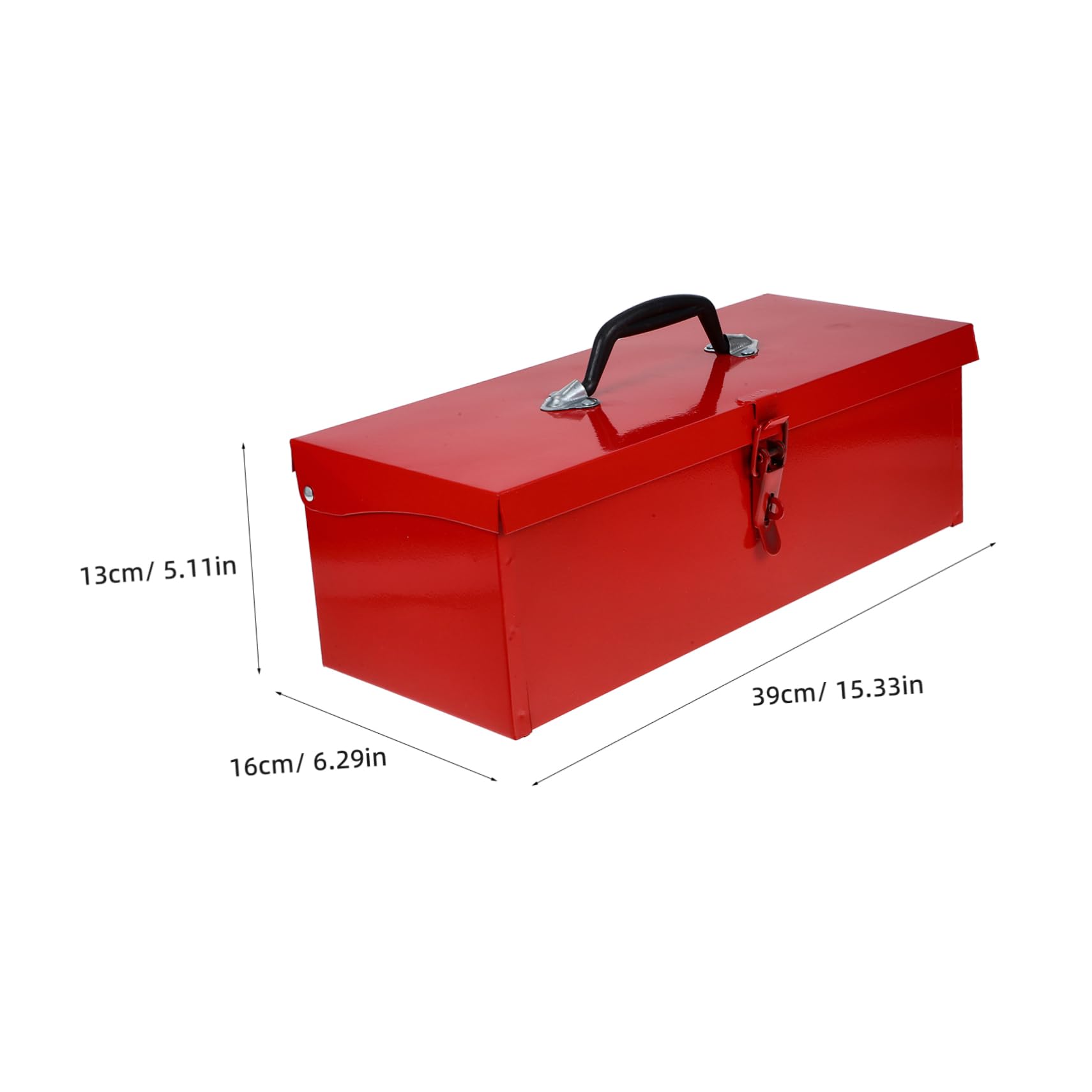 VILLCASE Cassetta Attrezzi Ferro Rossa, Cassetta degli Attrezzi Piccola in Lamiera, Portatile Maniglia Comoda e Chiusura Pratica per Officina e Casa Stile Casuale