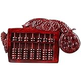 Abacus Lobby Red Sandalwood Abacus Vintage Mahogany Carved Abacus Mini 7-position Abacus/Handcraft Gift Office Supplies Maths Abacuses ( Color : Dark Red , Size : 19.4*11*2.5cm ) - Image 1
