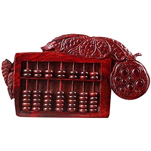 Abacus Lobby Red Sandalwood Abacus Vintage Mahogany Carved Abacus Mini 7-position Abacus/Handcraft Gift Office Supplies Maths Abacuses ( Color : Dark Red , Size : 19.4*11*2.5cm )