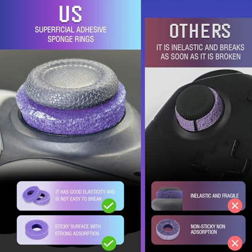 Image of 6 Pack Precision Rings Aim Assist for PS5, for PS4, Compatible with Xbox Controllers Accessories- Control with Soft Silicone Rings - Compatible with Fortnite & FPS Games,Black+Purple