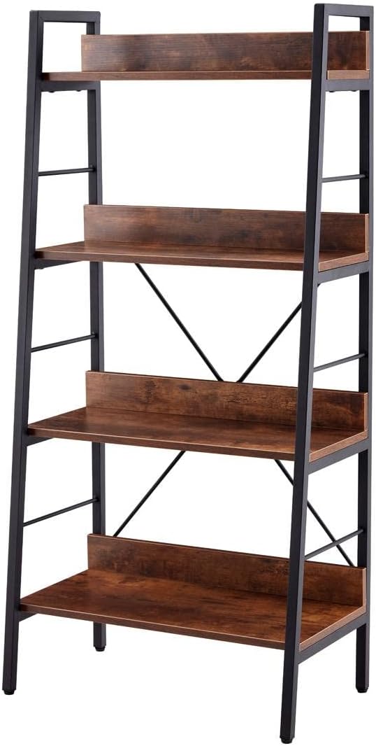 4 Layer Display Bookshelf Ladder Shelf Storange Shelves Rack Shelf Unit